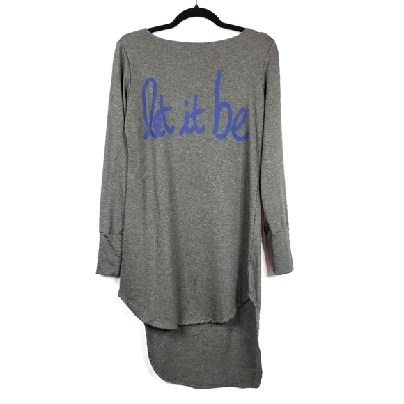 Go Couture Graphic Boatneck "Let It Be" Top NWT - Picture 2 of 5